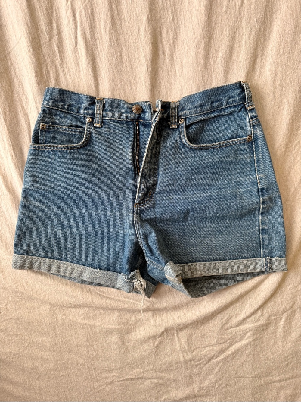 Lands' End Medium Blue Cuffed Denim Shorts